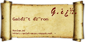 Galát Áron névjegykártya
